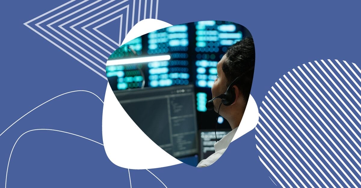 IT professional with headset monitors multiple security dashboards, representing 24x7 managed detection and response services.