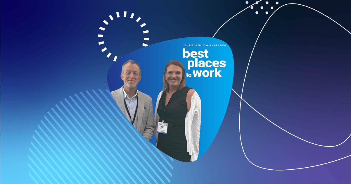 Photo of the Apex Digital team accepting the honor of being one of Crain's Best Places to Work in 2024