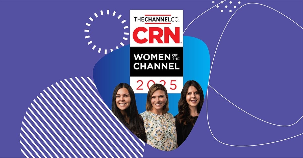 CRN Women of the Channel 2025 logo with Cortnie Talbot, Brittany DiCicco, and Heidi Vogt of Apex Digital Solutions.